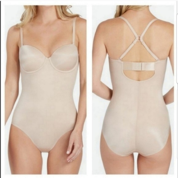 SPANX Suit Your Fancy Cupped Panty Bodysuit in Nude NWT size Extra Large 31964